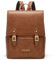 Cnolés Leder Rucksack für Damen Multifunktionaler Vintage Schule Tagesrucksack Weiche Schultertasche aus Leder für Shopping Laptop (gelblich braun)