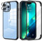 seacosmo Case for iPhone 13 Pro Case 6.1-Inch, Full Body Shockproof Bumper Case with Built-in 9H Tempered Glass Screen Protector + Camera Lens Protector Clear Back Cover for iPhone 13 Pro - Black