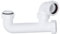 Siphon de baignoire 40 mm avec sortie universelle, blanc peu profond, joint de 50 mm, solution de tuyau d'évacuation de baignoire avec œillet de nettoyage