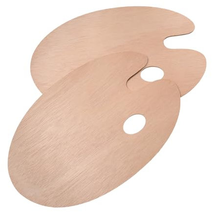 Nynkyon Lot de 2 palettes de peinture à l'huile en bois pour peinture acrylique, aquarelle, peinture à l'huile, bricolage, loisirs créatifs