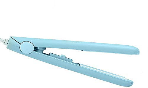 Mini Plancha de Pelo,Plancha de pelo 2 en 1,Planchas Planas de Calentamiento,Calentamiento Ultrarrápido,Cabello Corto, Flequillo Tamaño Mini Viaje uso en el Hogar (Azul)