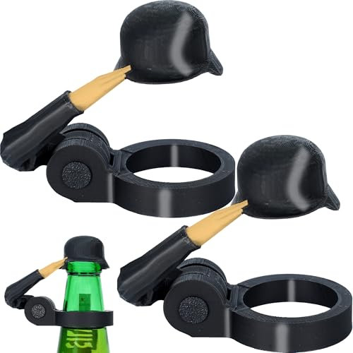 Soldat Salute Bier Bierflaschen Helm Flaschenverschluss, Wiederverwendbar Soldier Salute Beer Bottle Helmet, Staubdichte Lustiger Dekorative Kappen für Aktive Soldaten-Liebhaber, Vatertag (Two Pieces)