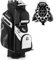 COSTWAY Golf Cart Bag, Molded Lock Top Golf Trolley Bag with 14 Way Dividers, Cooler Pocket, 11 Pockets, Padded Strap, Rain Hood & Umbrella Holder, Lightweight Golf Clubs Strorage Bags (Black+White)