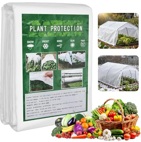 NICEWAT Winterschutz Pflanzen Außen, 2x10M/35GSM Wintervlies für Pflanzen Frostschutz, Atmungsaktives Gartenvlies Frostschutz Pflanzendecke für Winter Frost Kälte Sonne Insekten Vögel Schutz