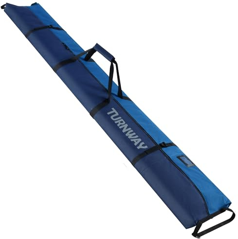 TurnWay Skitasche | Transport Ski bis 215 cm, Stöcke & Extras | Wasserdicht - für Herren, Damen und Jugend (Ocean Blue)