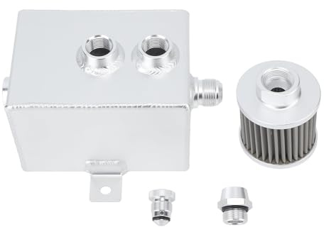 Brilluxa Bidon de récupération d'huile, réservoir d'huile moteur 2 L avec filtre réutilisable, séparateur d'huile en alliage d'aluminium, bidon de collecte d'huile de