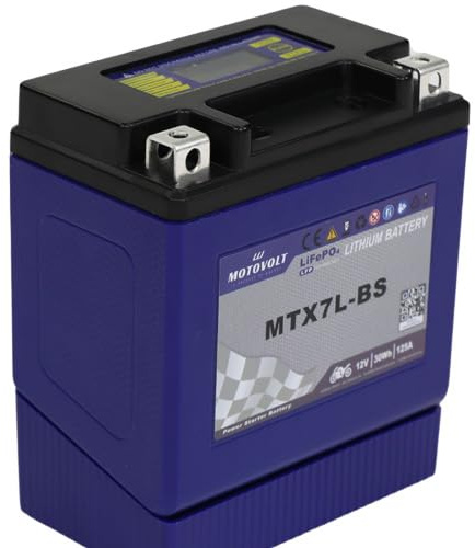 Motorradbatterie motoVolt Lithium MTX7L-BS / YTX7L-BS CCA:125A