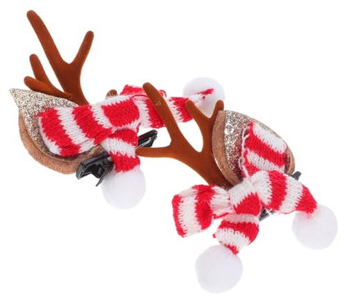 GARIOUANS 2 Stück Weihnachtliche Rentier Geweih Haarspangen Leichter Elastischer Haarschmuck für Damen und Mädchen Komfortable Festtags accessoires für Weihnachtsfeiern und Winteroutfits