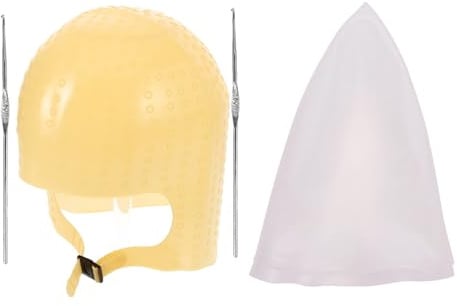 ELAYARD Cuffia per Tintura Chioma per Effetti Luminosi Vestibilità Confortevole 2 Pezzi in Silicone con Ago e Uso Versatile Adatta per Uso Domestico per Fai da Te