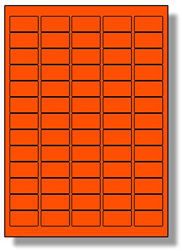 Label Planet® 65 Per Sheet, 5 Sheets (325 Tomato RED Mini Labels), Matt Quality Self-Adhesive A4 Coloured Stickers, for Laser/Copier/Inkjet Printer, UK LP65/38C, 21.2 x 38.1 MM, for Printing