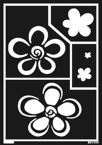 KREUL 74853 - Window Style Schablone Blumen A5, flexibel, selbstklebend und wiederverwendbar, für individuelle Gestaltungen