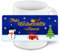Weihnachtstasse mit Namen Janosch und Motiv „Nr. 1“ mit Schneemann, Geschenk und Tannenbaum