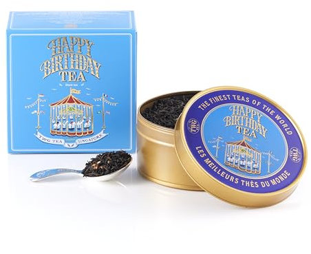 TWG Tea | Happy Birthday Tea | Schwarzer Tee | Rote Beeren & Vanille | Kaviardose, 100G | Geschenkset