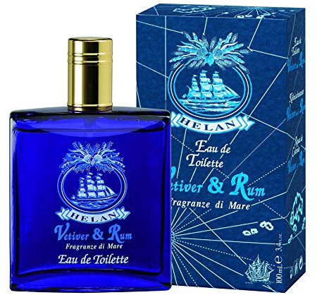 Helan, Vetiver & Rum, Parfum Homme Insense avec Notes Épicées et Boisées - Eau de Toilette Homme Frais et Agrumé, avec Citron de Côte d’Ivoire, Fleurs d’Orange et Arômes Ambrés, 100 ml - Made in Italy