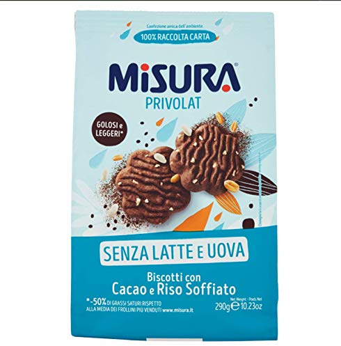 6x Misura Privolat Kekse mit Puffreis und Kakao ohne Milch und Eier 250g biscuits
