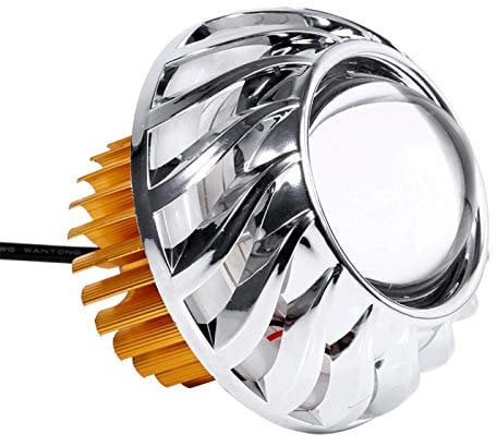 Qiilu QL00995 Faro per moto Faro per proiettore a LED Dual Halo Angel Devil Eye Spot Light(Blue)