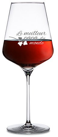 AMAVEL - Verre à vin Rouge - Meilleur Papa - Fête des pères - Cadeau Papa