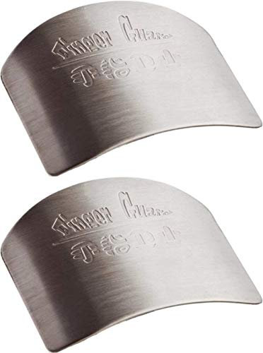 2PCS Finger Guard for Cutting, Stainless Steel Finger Hand Protector Kitchen Tool/Safe Slice Knife Guard Slicing Cutting Protector -HOME01