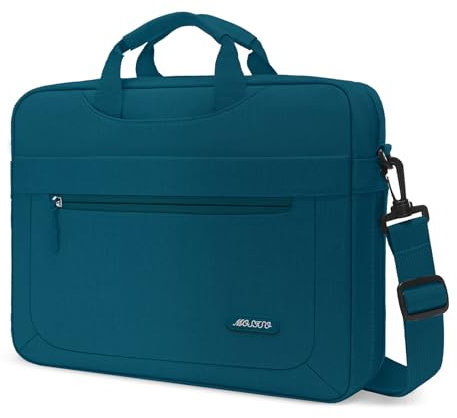 MOSISO Laptop Shoulder Messenger Bag Compatible with MacBook Air 15 inch M3 M2 2025 2024 2023 / Pro 16 M4 M3 M2 M1 2025-2019, 15-15.6 inch Notebook Computer with Adjustable Depth at Bottom, Deep Teal