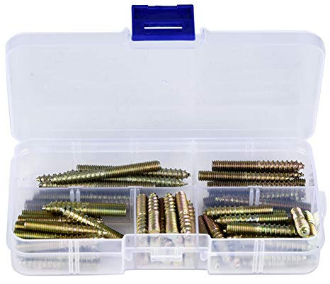 Vis à cheville M5, connecteur de meubles pour le travail du bois, boulon de suspension à Double extrémité, 80 pièces