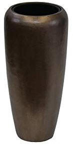 Klocke Dekorationsbedarf Edle & Hochwertige Pflanzvase/Pflanzkübel - Fiberglas - Mit Einsatz – Indoor – Metallic/Metallisch Blumenkübel/Pflanzgefäß/Vase/Kübel (Klein: 75cm, Bronze)