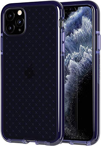 Tech21 Protective Apple iPhone 11 Pro Max Case Thin Patterned Back Cover with FlexShock - Evo Check - Indigo