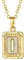 FOCALOOK Buchstabe I Anhänger mit 50cm verstellbar Rolokette goldene Initiale Collier 18k vergoldet Schmuck für Damen Mädchen für Valentinstag Jahrestag