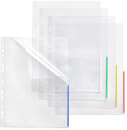 Prospekthülle oben + halbseitig rechts offen A4 Überbreite 310x235/217mm transparent/weiß PP Folder Sys 45 325 (PACK=10 STÜCK) transparent/blau