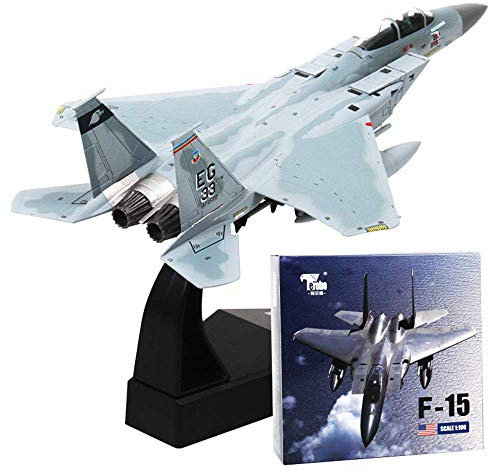 Uterstyle F14/F15 Eagle Fighter Modellbausatz, 1:100, F-14/F-15 Eagle Fighter Druckguss-Attack Flugzeug Metall-Fighter Modell für Dekoration oder Sammlungsgeschenk (F-15)