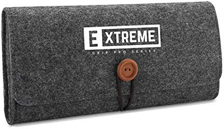 ExtremeGripPro Felt Carrying Case for Handheld Gaming Console – Ultra Slim Travel Bag with 5 Game Cartridge Holders – Dark Grey