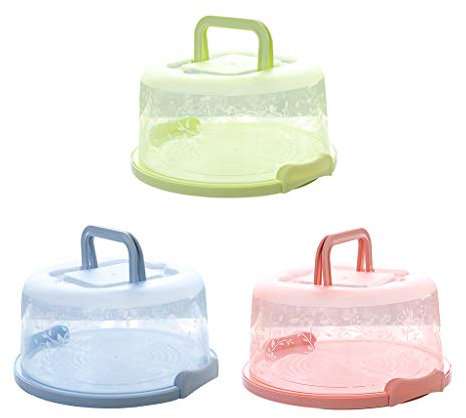CADANIA Scatola Porta Torte di plastica Rotonda Custodia per Maniglie Scatola portaoggetti per Torta di Compleanno, Contenitore per Dessert