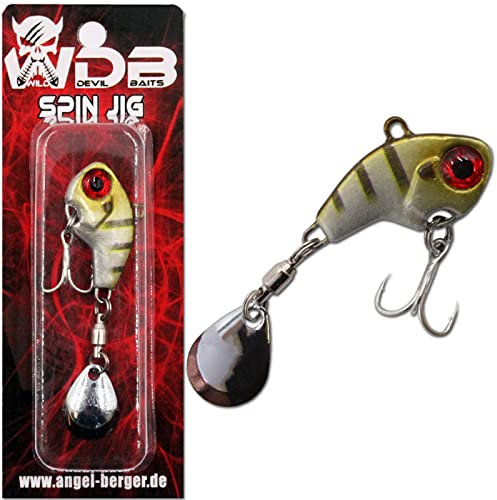 Angel-Berger Wild Devil Baits Spin Jig Bleikopf Spinner Jig Tail (Ghost Perch)