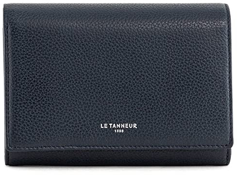 Le Tanneur, portefeuille, porte cartes, en cuir grainé, émilie, femme, 4 compartiments cartes, poche billets, 3 poches plates, poche monnaie zippée, anti-rfid, porte billets, fermeture bouton pression