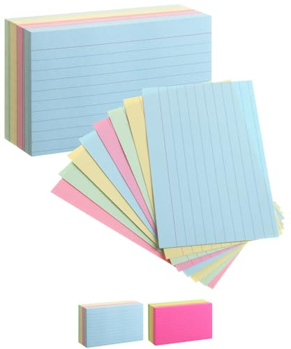 Mr. Pen- Pastel 3 x 5, 180 Lined Index Cards, Note Cards, Flash Cards, Study Cards, Notecards for Studying, Ruled Flashcards for Studying.