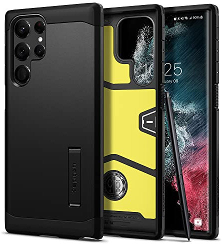 Spigen Tough Armor Case Compatible with Samsung Galaxy S22 Ultra 5G - Black