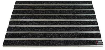 EMCO Eingangsmatte DIPLOMAT Large Rips anthrazit 12mm Fußmatte Schmutzfangmatte Fußabtreter Antirutschmatte, Größe:990 x 490 mm