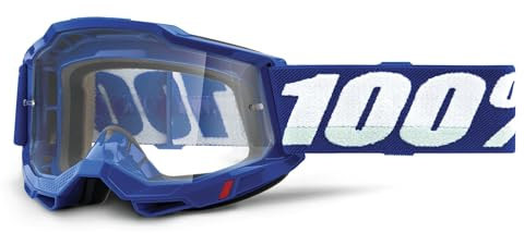 100% MÁSCARAS ACCURI 2 Goggle Clear Lens Brillen, Erwachsene, Unisex, Blau, Einheitsgröße