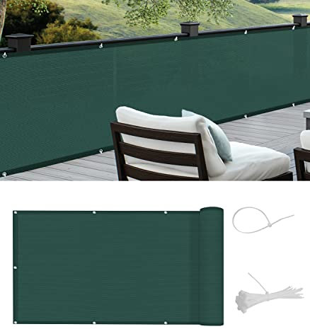 Cool Area Frongivista per Balcone in HDPE, Frangivento Anti-UV Recinzione Copertura per Balcone Giardino,90x500cm,Verde