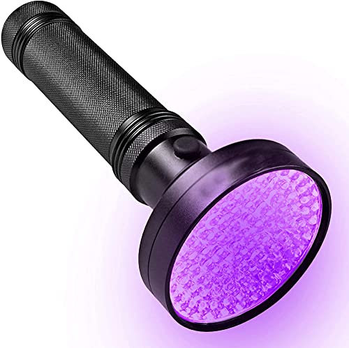 CAK Black Light Flashlight LED Lamp and Blacklight For Home & Hotel Inspection, Pet Urine & Stains - Ultra Intensity Spot Counterfeit Money, Leaks (100 LED)