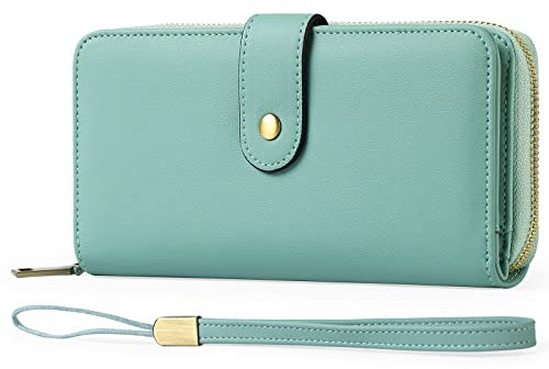 GAEKEAO Geldbörse Damen Groß - Portemonnaie Gross Mittelgroß Geldbeutel Damen Portmonee Leder Große Kapazität - mit RFID Schutz - 14 Kartenfächer und Kleingeldfach