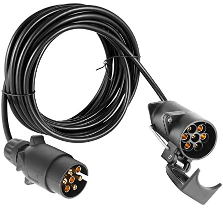 DARKGUARD 7 Pin Trailer Plug Socket,6M 7 Pin Trailer Extension Lead 12v,7Pin Trailer Male To Female Cable, Light Board Towing Extension Cable For Trailer,Towing Adapter Cable For Car Caravan