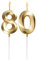 QEEYON 80. Geburtstag Zahl Kerzen, 3D Diamant Form Geburtstagskuchen Zahlenkerze für Geburtstag, 5cm Gold Geburtstagskerzen für Geburtstag Jahrestag Hochzeit Party Feier Lieferungen