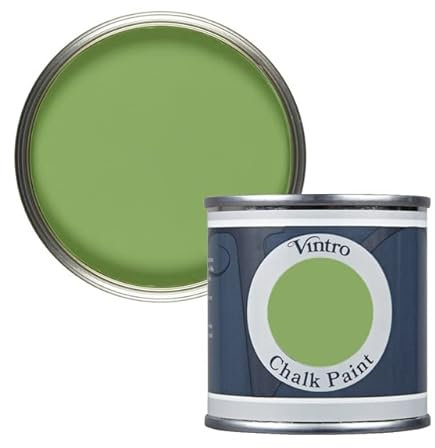 Vintro Paint | Green Chalk Paint | Furniture Paint | Shabby Chic | Ultra Matt Finish | 125ml (125ml, Rainforest - Bright Green)