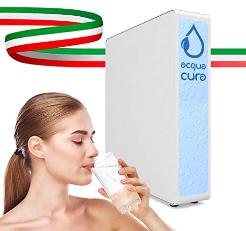 Idro Easy Depuratore d’acqua naturale con filtro a carbone e doppio filtro ad osmosi inversa. (Bianco)