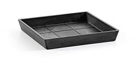 Ecopots quadratischer Pflanzkübel dunkelgrau 22x22 cm umweltfreundlicher Pflanztopf recycelte Materialien für Innen- & Außenbereich UV-beständig