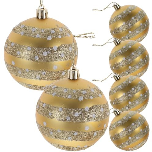 HOMSFOU 6st Gefallen Weihnachtskugeln Mit Pailletten Weihnachtskugeln-Baubles-Set Weihnachtsbaumschmuck-Set Hängende Weihnachtskugel Plastik Weihnachten Lob