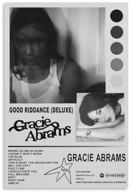 Gracie Abrams Poster Good Riddance (Deluxe) Musikalbum Cover Poster Leinwand Poster Wandkunst Dekor Druck Bild Gemälde für Wohnzimmer Schlafzimmer Dekoration ungerahmt 30 x 45 cm
