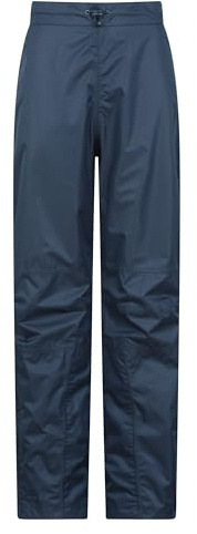 Mountain Warehouse Spray Womens Waterproof Over Trousers - IsoDry, Mesh Lined, Taped Seams, Rain Pants - Autumn, Winter, Travel, Festival, Cycling Navy (Short) Women's Size 16
