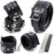 Schwarz Leder Handschellen Fußschellen Halsbänder Bondage Set Erotik Extreme Beschränkung SM Sexspielzeug für Damen Männer (Bondage Set)
