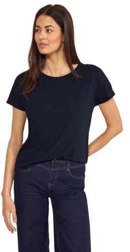 STREET ONE Damen A321268 Jersey T-Shirt, deep Blue, 38